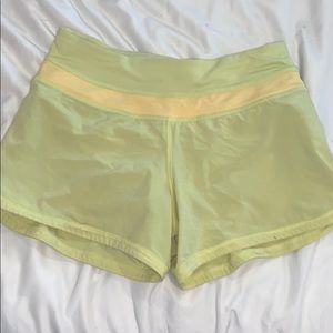 yellow lululemon shorts